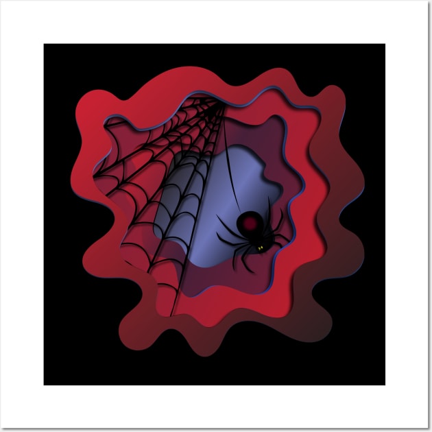 Spooky Spider Web Halloween Wall Art by Fersan